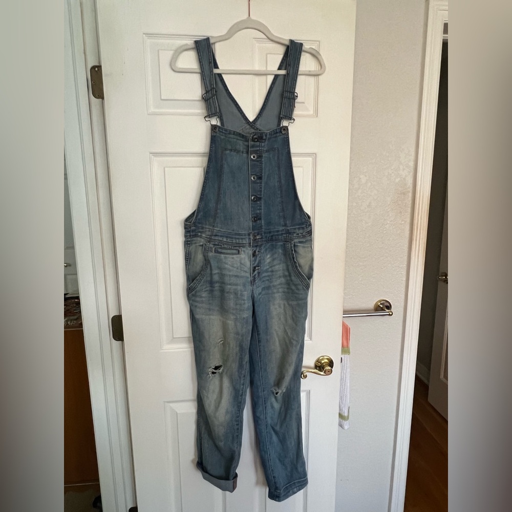 Denim Button-Up Women's Overalls - Picture 5 of 5